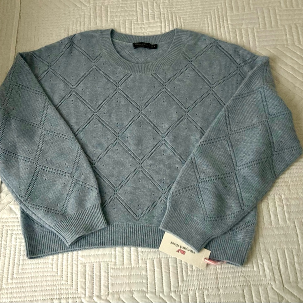 NWT Vineyard Vines Women’s Pointelle Cashmere Sweater Size Small - Picture 5 of 8